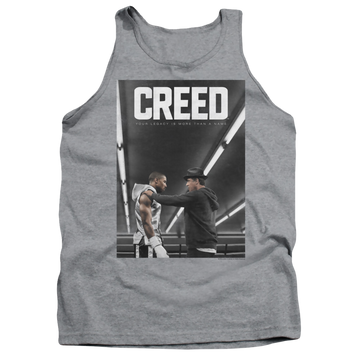 Athletic heather men's tank with Creed Poster graphic