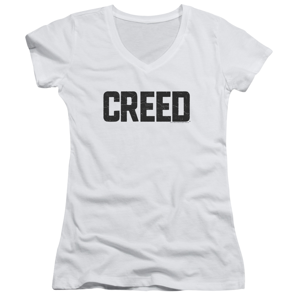 Creed Cracked Logo - Juniors V-Neck T-Shirt Juniors V-Neck T-Shirt Creed   