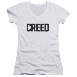 Creed Cracked Logo - Juniors V-Neck T-Shirt Juniors V-Neck T-Shirt Creed   