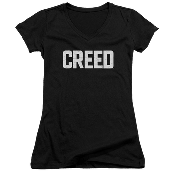 Creed Cracked Logo - Juniors V-Neck T-Shirt Juniors V-Neck T-Shirt Creed   