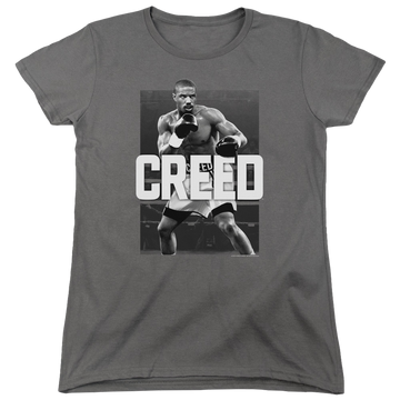Charcoal women's t-shirt with Creed Final Round graphic