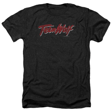 Charcoal men's heather t-shirt with Teen Wolf Scrawl Logo graphic