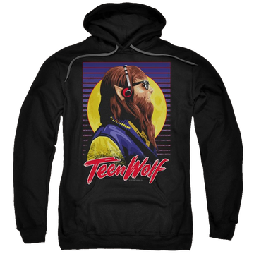 Black pullover hoodie with Teen Wolf Headphone Wolf graphic