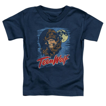 Navy toddler t-shirt with Teen Wolf Moon Wolf graphic