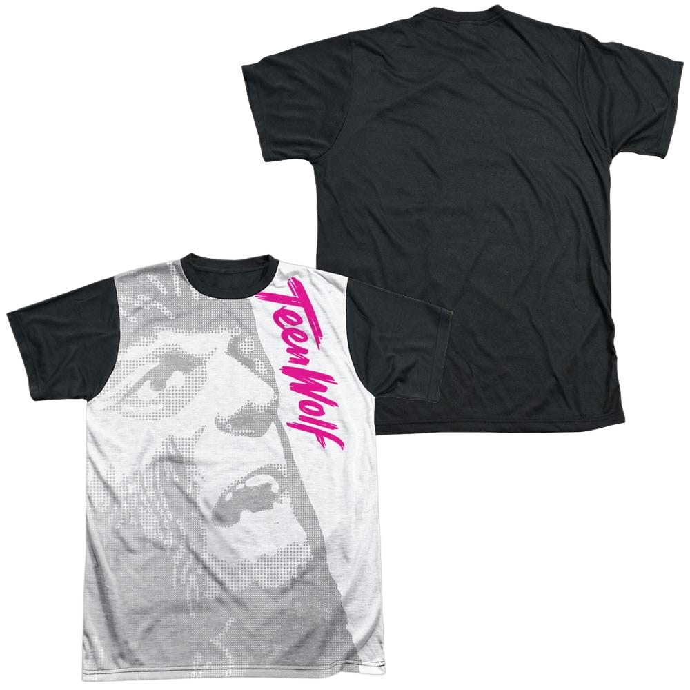 Teen Wolf Silver Halftone Men's Black Back T-Shirt Men's Black Back T-Shirt Teen Wolf   