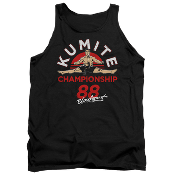 Black men's tank with Bloodsport Championship 88 graphic