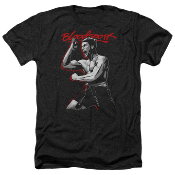Charcoal men's heather t-shirt with Bloodsport Loud Mouth graphic