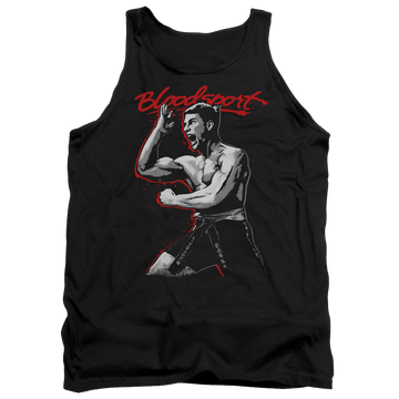 Black men's tank with Bloodsport Loud Mouth graphic
