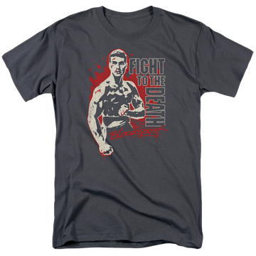 Charcoal men's regular fit t-shirt with Bloodsport To The Death graphic