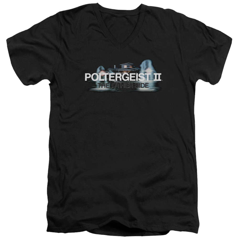 Poltergeist II Logo Men's V-Neck T-Shirt Men's V-Neck T-Shirt POLTERGEIST   