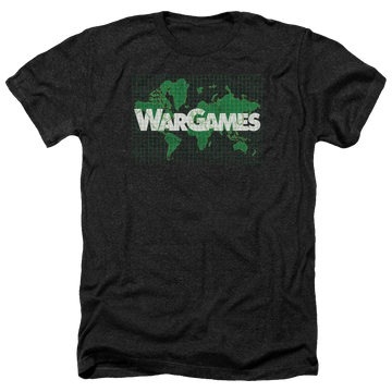 Charcoal men's heather t-shirt with Wargames Game Board graphic