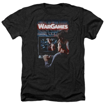 Charcoal men's heather t-shirt with Wargames Poster graphic