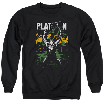 Black men's crewneck sweatshirt with Platoon Graphic graphic