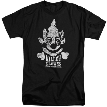 Black men's tall fit t-shirt with Killer Klowns From Outer Space Kreepy graphic