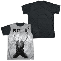 Platoon Grayscale Poster Men's Black Back T-Shirt Men's Black Back T-Shirt Platoon   