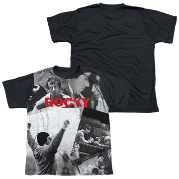 Rocky 40Th Anniversay Collage youth black back t-shirt for ages 8 to 12