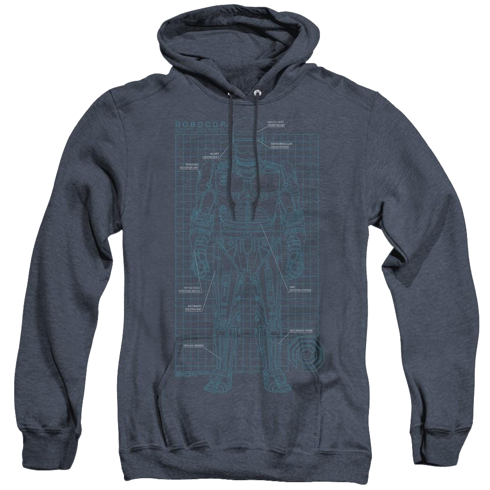 Robocop Schematic - Heather Pullover Hoodie Heather Pullover Hoodie Robocop   