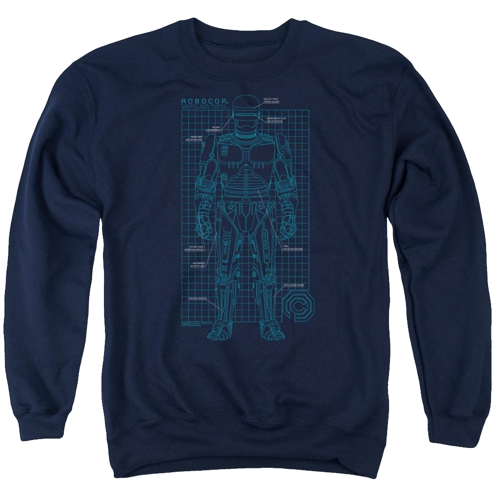 Robocop Schematic Men's Crewneck Sweatshirt Men's Crewneck Sweatshirt Robocop   