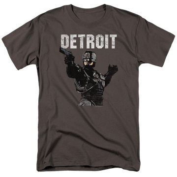 Charcoal men's regular fit t-shirt with Robocop Detroit graphic