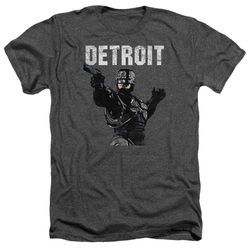 Charcoal men's heather t-shirt with Robocop Detroit graphic