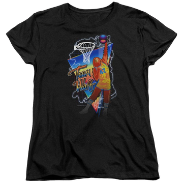 Black women's t-shirt with Teen Wolf Electric Wolf graphic