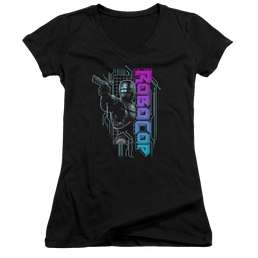 Robocop Robo Neon Juniors V-Neck T-Shirt Juniors V-Neck T-Shirt Robocop   