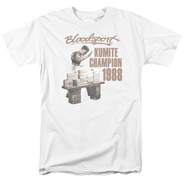 White men's regular fit t-shirt with Bloodsport Dux Smash graphic