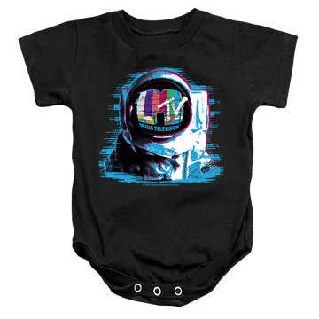 Black baby bodysuit with MTV Space Man graphic