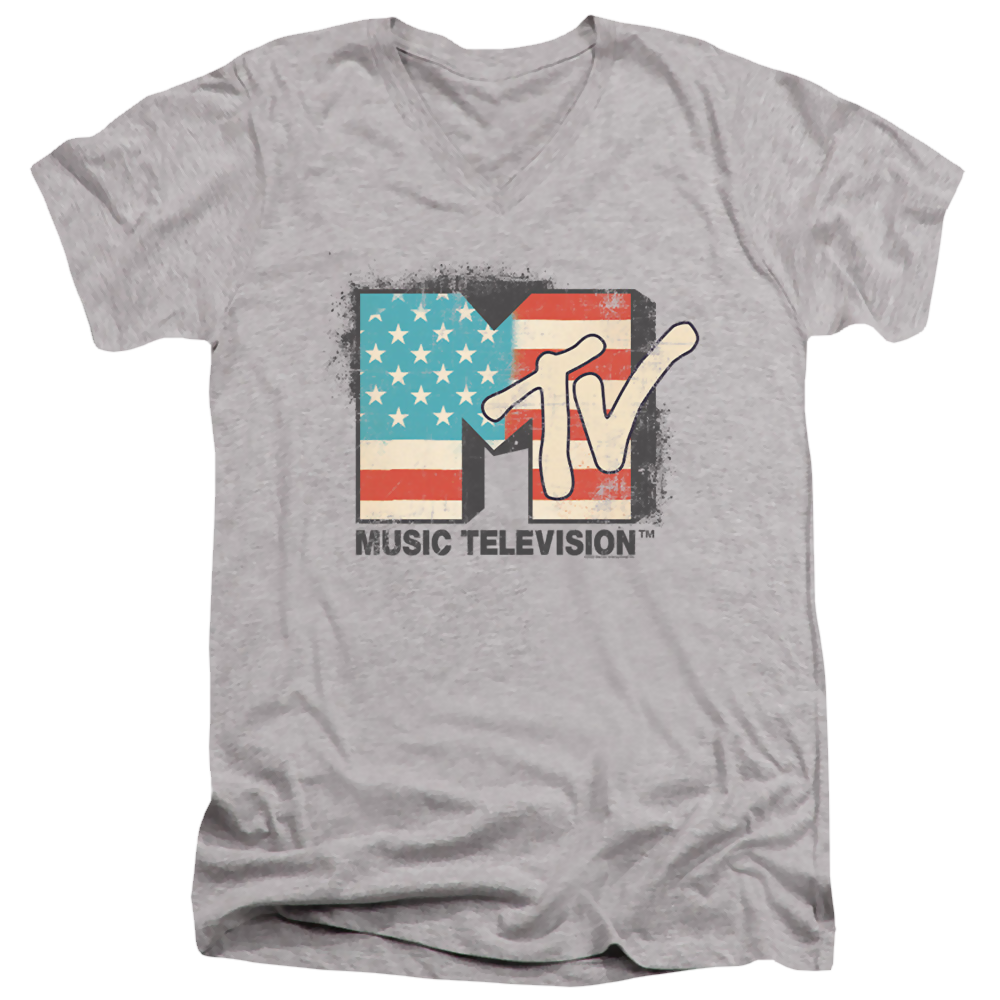 MTV American Logo - Men's V-Neck T-Shirt Men's V-Neck T-Shirt MTV   