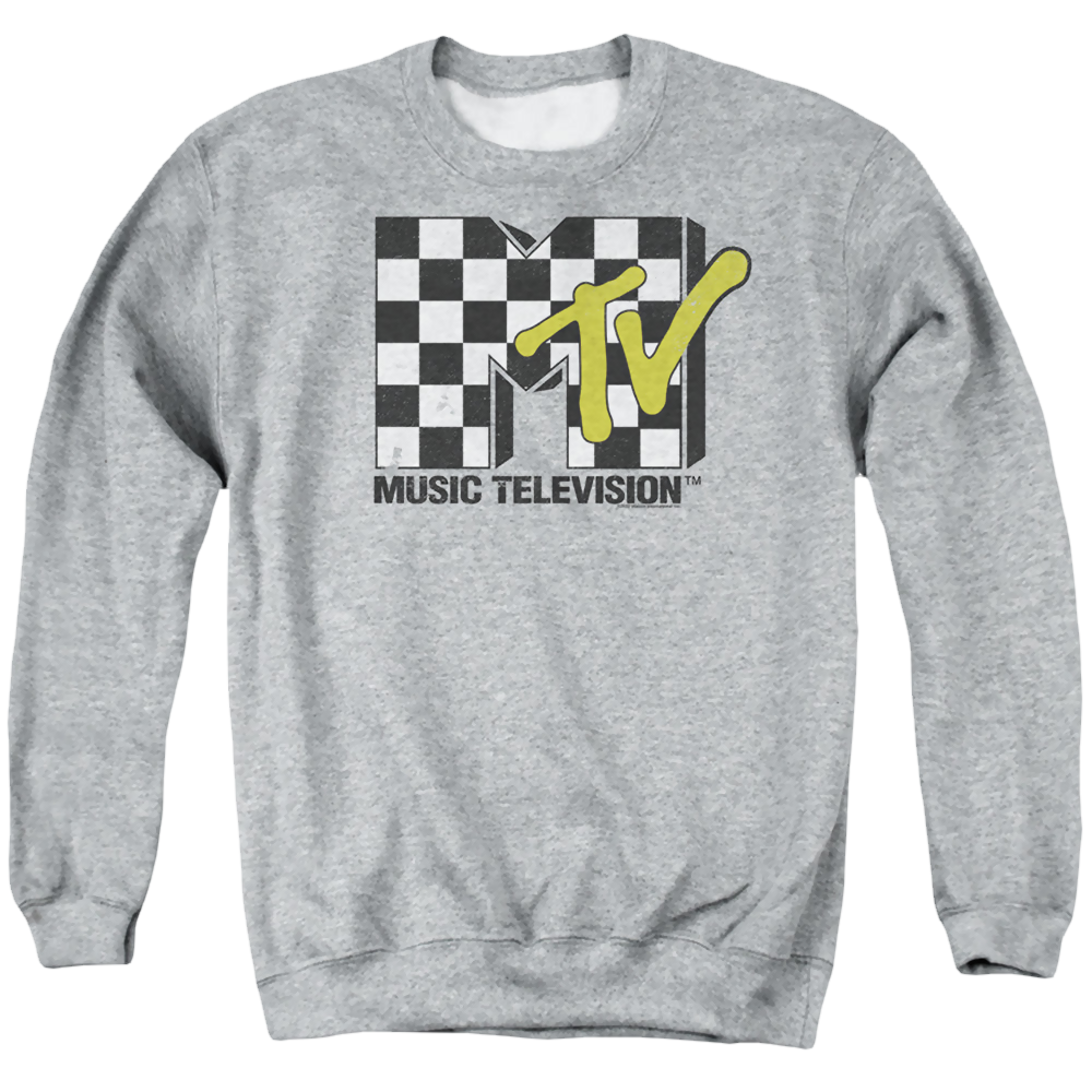 MTV Checker Board Logo - Men's Crewneck Sweatshirt Men's Crewneck Sweatshirt MTV   