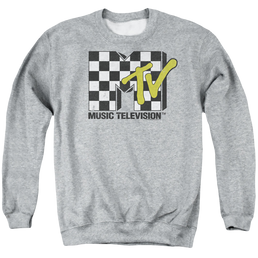 MTV Checker Board Logo - Men's Crewneck Sweatshirt Men's Crewneck Sweatshirt MTV   