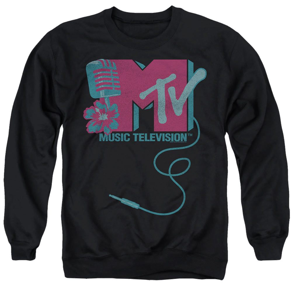 MTV Microphone Logo - Men's Crewneck Sweatshirt Men's Crewneck Sweatshirt MTV   