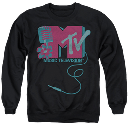MTV Microphone Logo - Men's Crewneck Sweatshirt Men's Crewneck Sweatshirt MTV   