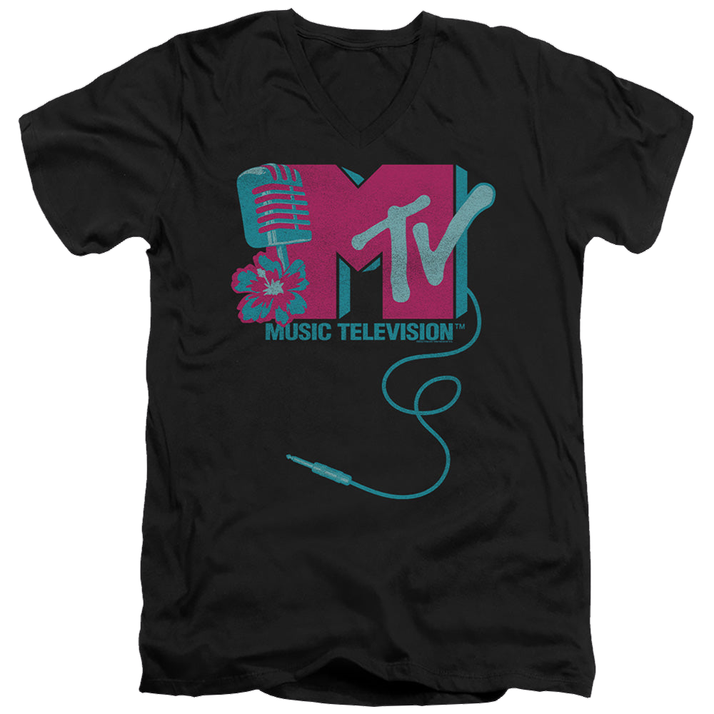 MTV Microphone Logo - Men's V-Neck T-Shirt Men's V-Neck T-Shirt MTV   