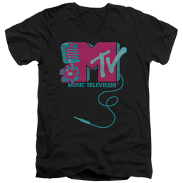 MTV Microphone Logo - Men's V-Neck T-Shirt Men's V-Neck T-Shirt MTV   
