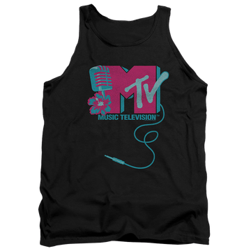 Black men's tank with MTV Microphone Logo graphic