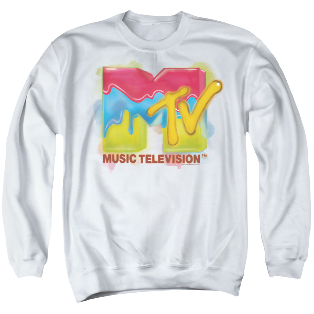MTV Paint Logo - Men's Crewneck Sweatshirt Men's Crewneck Sweatshirt MTV   