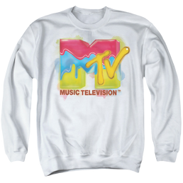 MTV Paint Logo - Men's Crewneck Sweatshirt Men's Crewneck Sweatshirt MTV   