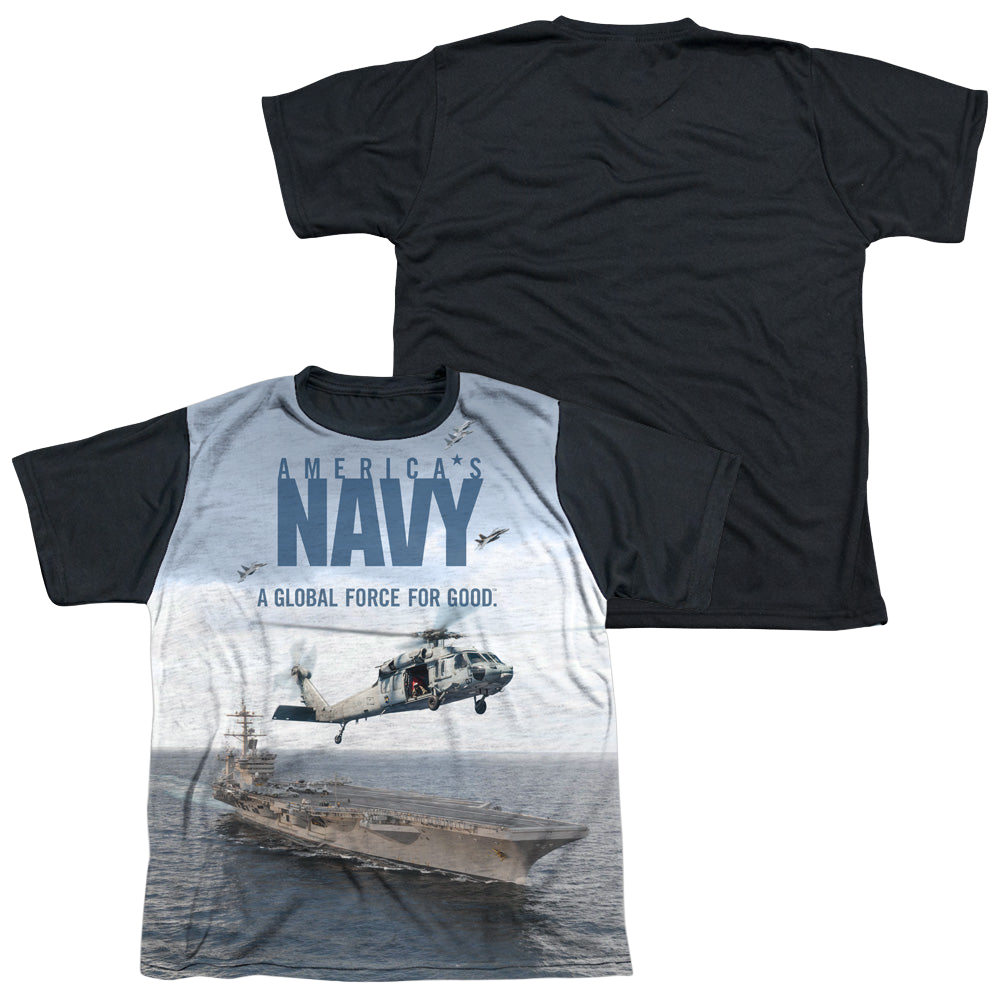 U.S. Navy Over And Under - Youth Black Back T-Shirt Youth Black Back T-Shirt (Ages 8-12) U.S. Navy   