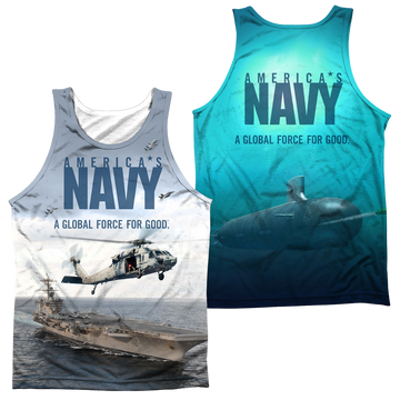 U.S. Navy Over And Under (Front/Back Print) - Men's All Over Print Tank Top Men's All Over Print Tank U.S. Navy   