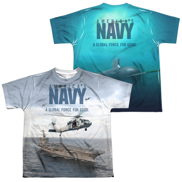 U.S. Navy Over And Under (Front/Back Print) - Youth All-Over Print T-Shirt Youth All-Over Print T-Shirt (Ages 8-12) U.S. Navy   