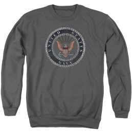 U.S. Navy Rough Emblem - Men's Crewneck Sweatshirt Men's Crewneck Sweatshirt U.S. Navy   