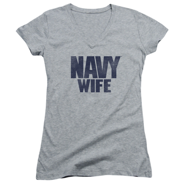 U.S. Navy Wife - Juniors V-Neck T-Shirt Juniors V-Neck T-Shirt U.S. Navy   