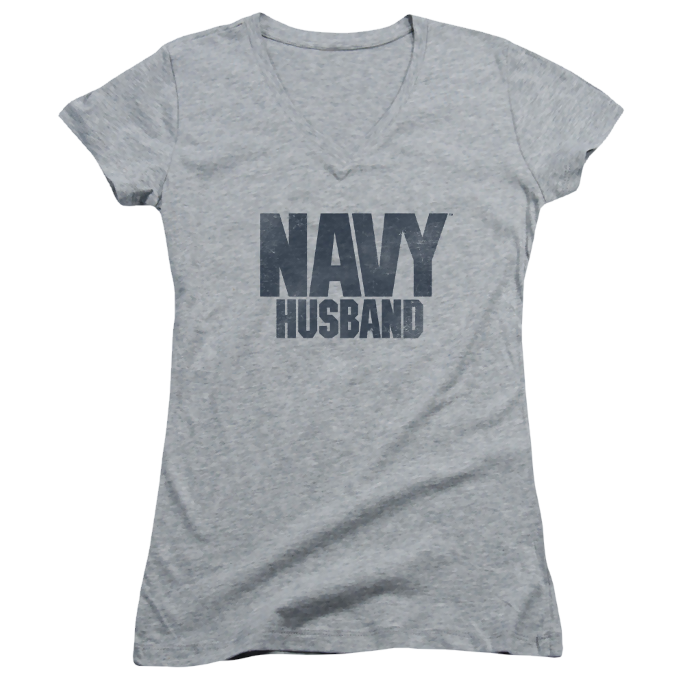 U.S. Navy Husband - Juniors V-Neck T-Shirt Juniors V-Neck T-Shirt U.S. Navy   