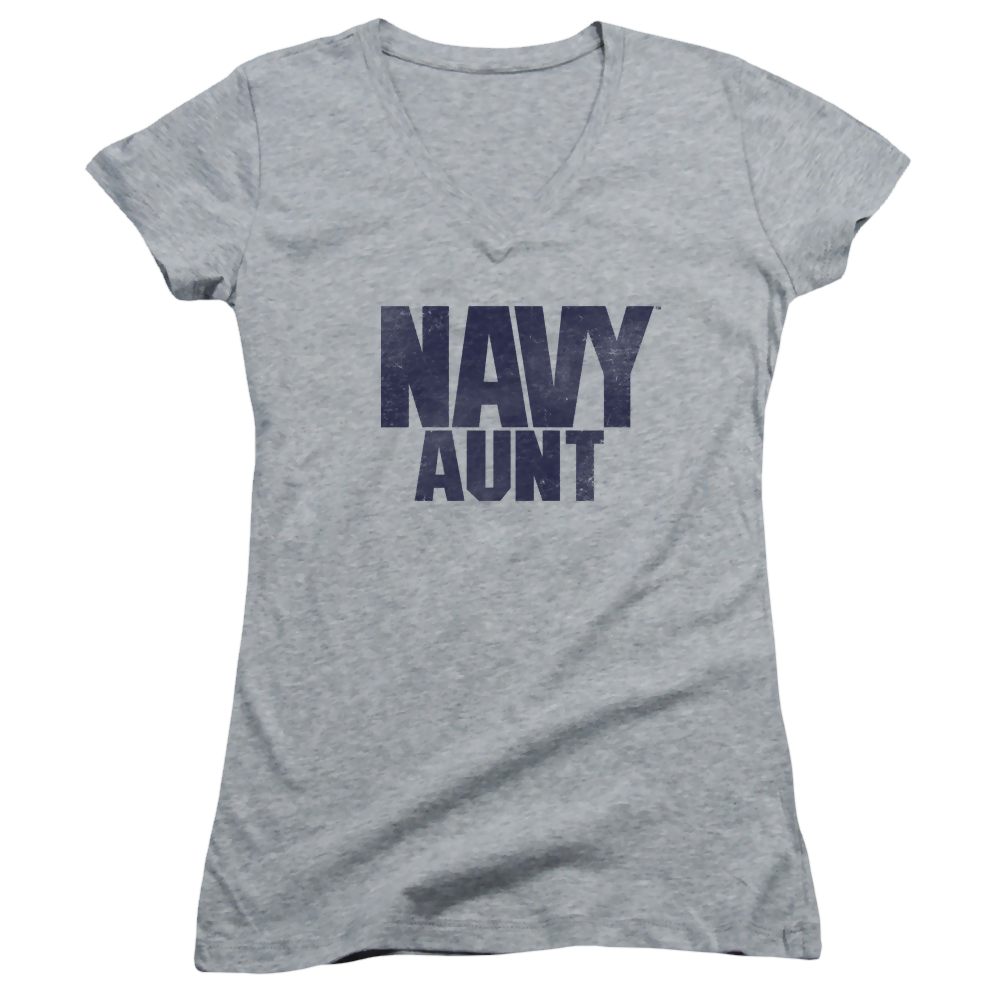 U.S. Navy Aunt - Juniors V-Neck T-Shirt Juniors V-Neck T-Shirt U.S. Navy   