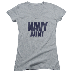 U.S. Navy Aunt - Juniors V-Neck T-Shirt Juniors V-Neck T-Shirt U.S. Navy   