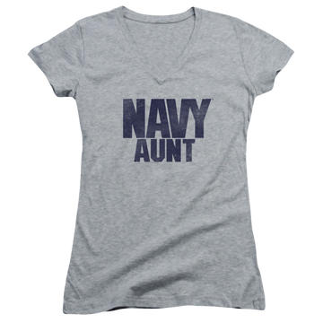 U.S. Navy Aunt - Juniors V-Neck T-Shirt Juniors V-Neck T-Shirt U.S. Navy   