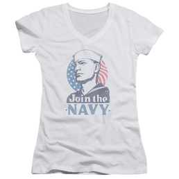 U.S. Navy Join Now - Juniors V-Neck T-Shirt Juniors V-Neck T-Shirt U.S. Navy   