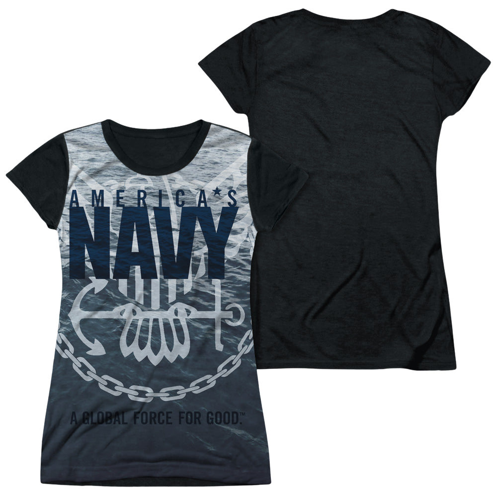 U.S. Navy Force For Good - Juniors Black Back T-Shirt Juniors Black Back T-Shirt U.S. Navy   