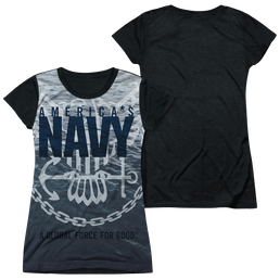 U.S. Navy Force For Good - Juniors Black Back T-Shirt Juniors Black Back T-Shirt U.S. Navy   